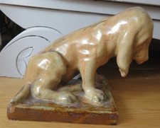 Sculpture Chien grés rambervilliers unis France Alphonse Cytère Art Nouveau 1930