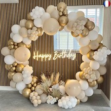 Arche Ballons Beige, 185pcs Kit Guirlande Ballon Decoration Anniversaire Blanc