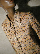 CHIC VINTAGE TUNIQUE JERSEY 1960 VTG 60s TUNIC MOD TWIGGY RETRO 70er (38/40)