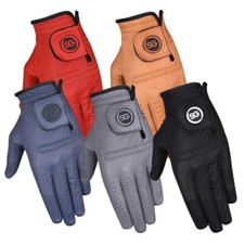 Paquet De 3 SG Hommes Coloré Cabretta Golf Cuir Gants 5 Couleurs Noir Bleu Gris