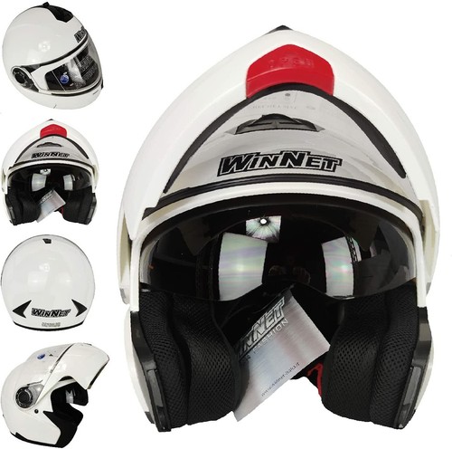 Casque modulaire moto blanc - moto,