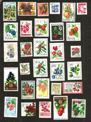 Lot timbres baies fruits - baies,