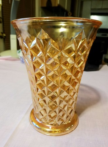 Vintage carnival glass vase - vintage,