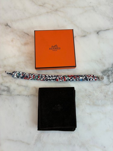 Hermes silk twill bracelet - silk,