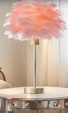 Lampe poser dorée plume - lampe,