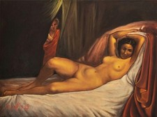 Jeune femme nue allongée - jeune,