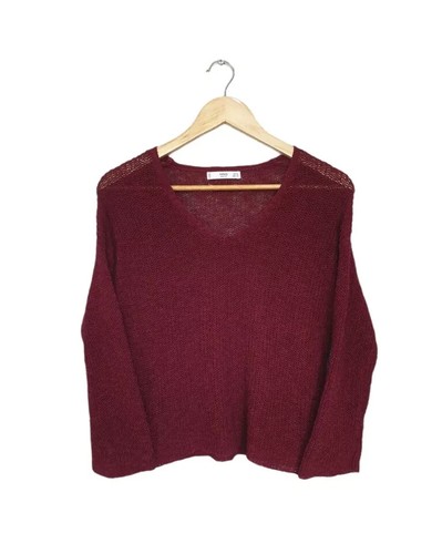 Pull mango bordeaux mailles - pull,
