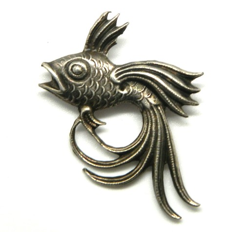 Jolie broche poisson métal - broche,