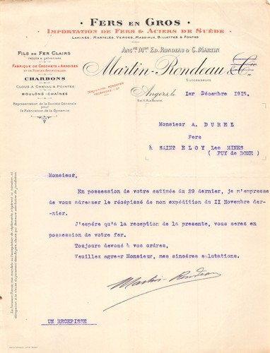 1915 fers gros martin - 1915,