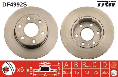 Brake disc trw df4992s for - brake,