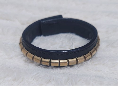 Bracelet clous cuir - , noir