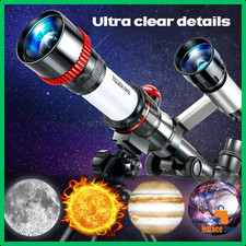 ✅ Télescope Astronomique Enfant HD Lune & Planètes Rouge Portable 47,5cm