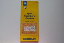 ANCIENNE CARTE 1/200.000ème MICHELIN N° 74 / 1987 /LYON CHAMBERY GENEVE BON ETAT