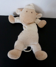 D8. Doudou musical NATURE ET DECOUVERTES MOUTON blanc crème beige 40cm TBE