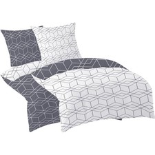 Parure de lit 4 pièces 135 x 200 cm - En microfibre moelleuse - Avec fermetur...