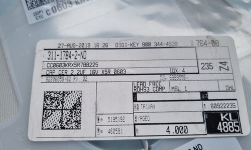 Yageo cc0603krx5r7bb225 cap - cc0603krx5r7bb225,