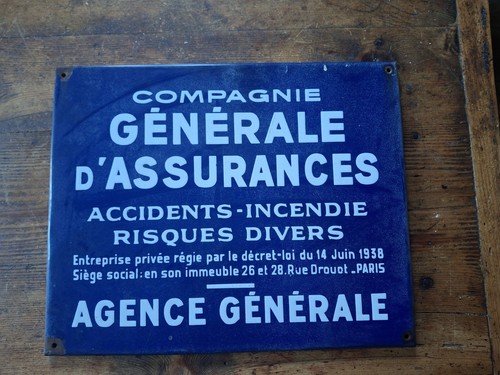 Plaque assurance émaillée - 1,