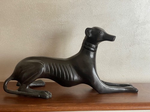 Statue chien levrier bronze - statue,