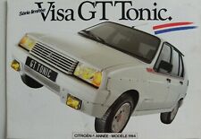 Brochure CITROEN VISA GT TONIC modèle 1984