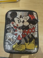 Housse Tablette Minnie et Mickey Pailletée Étui Argenté Protection Brillant