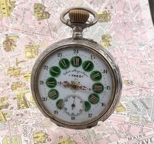 Theo. Anti Magnetique. Cléopâtre Vert. Argent. 1900. Orologio Poche