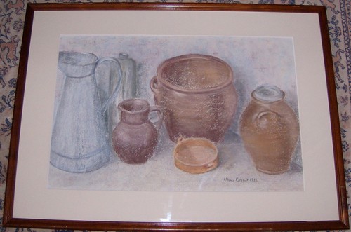 Beau pastel nature morte - pastel, les