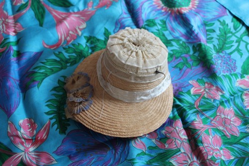 Chapeau poupée ancienne - chapeau,