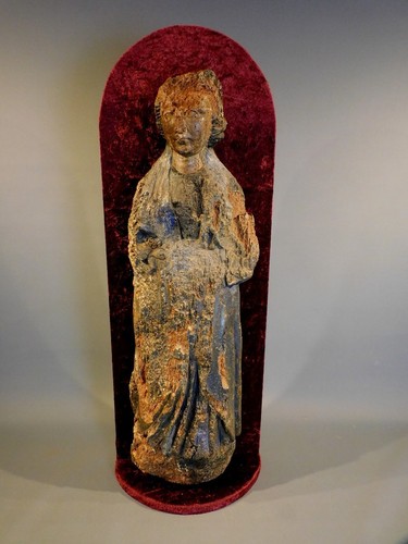 Statue vierge bois 16e - statue,