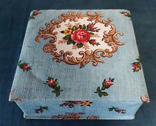 Boîte à couture ou confiserie carton recouvert tissu années 80