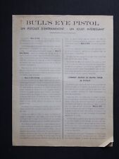 ancienne publicité BULL'S EYE PISTOL pistolet d'entrainement