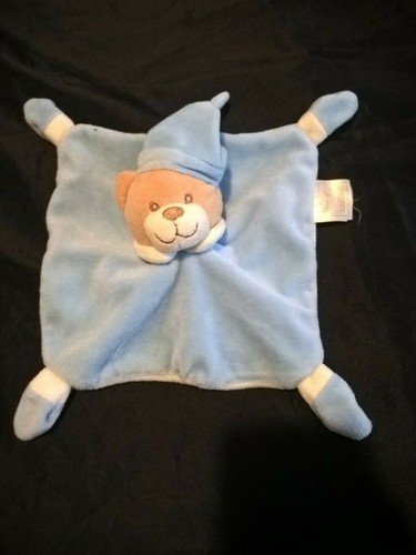 Doudou plat ours - , bleu