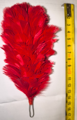 Plumet coq naturel rouge 13cm