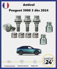 Ecrous antivol de roues Peugeot 3008 III dès 2024 (4 écrous + 2 clefs)