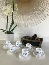 26 ⚜ Ancien Service à Café Arcopal Veronica 6 Tasses Café Avec Soucoupes Vintage