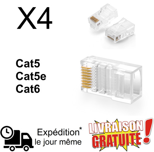 Lot rj45 8p8c connecteur - 4,