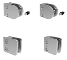 Acier Inox Support en Verre Pince Bride Carré Balustrade Demi-Ronde V2A Massif