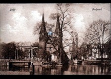 DELFT (PAYS-BAS) PONT LEVIS au PORT / oblitération postale FLAMME OLYMPIQUE 1938