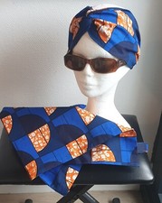 Tote bag/  Sac Tissu.  coton Wax'et le bandeau cheveux Femme. Lot 2 pièces  