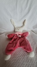 Doudou peluche lapin framboise - peluche,