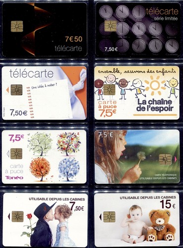 France lot 8 télécartes - lot,