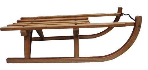 Luge vintage bois - vintage, en