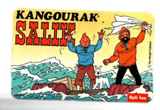 Tintin. Autocollant KANGOURAK SALIK. Tintin et Haddock sur le radeau. PF26