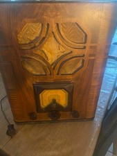 Ancien Poste Radio en bois 46X36X21