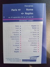 Fiche Horaire SNCF Paris Rome
