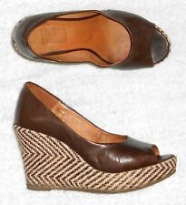 MINKA DESIGN escarpins compensés cuir marron P 38 TBE