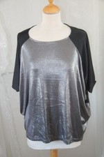 AKOZ - Pull chauve souris brilant noir Gris taille L neuf