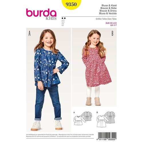 Burda enfants 9350 fille - enfants,