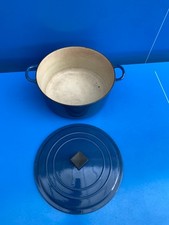 Le Creuset Grande Cocotte EN Fonte RONDE Vintage MODELE F BLEU ø 26 CM