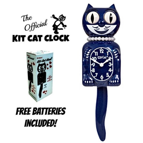 Galaxy blue lady kit cat - cat, clock