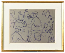 André DUFFOUR (1926-2016) Superbe scène animée vers 1950 (298)